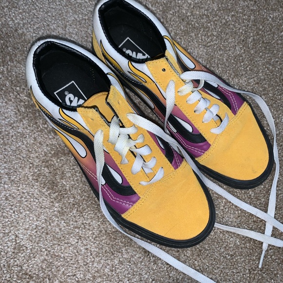 Purple and yellow flame vans! - Picture 2 of 3